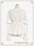 B49BL411 Detachable Sleeves Babydoll Blouse