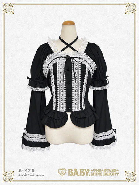 B49BL412 Princess Sleeve Back Shirring Blouse