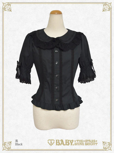 B49BL416 Bunny Ears Half Sleeve Blouse