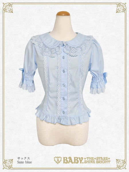 B49BL416 Bunny Ears Half Sleeve Blouse