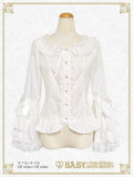 B49BL419 Pure Pearl Bouquet Square Neck Princess Sleeve Blouse