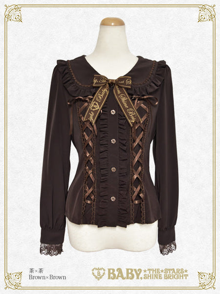 B49BL422 Waffle♡Cotton Bunny Ear Sailor Blouse