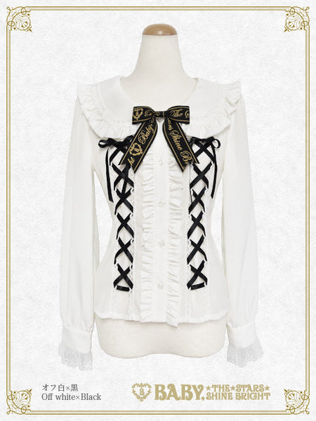 B49BL422 Waffle♡Cotton Bunny Ear Sailor Blouse