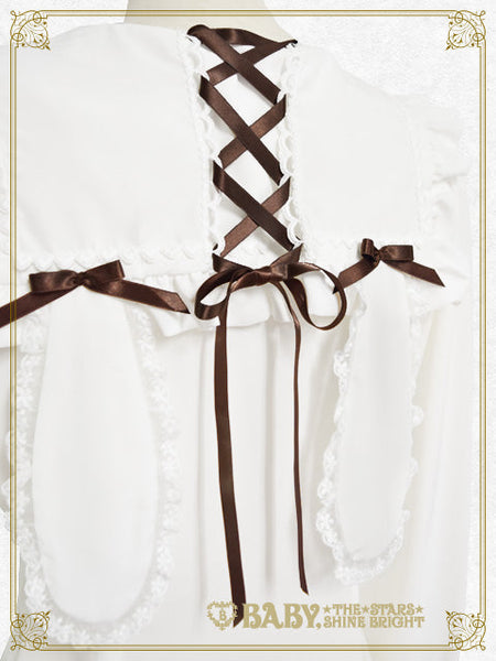 B49BL422 Waffle♡Cotton Bunny Ear Sailor Blouse