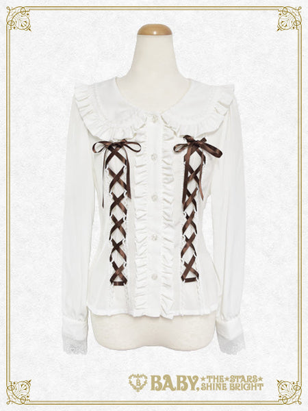 B49BL422 Waffle♡Cotton Bunny Ear Sailor Blouse