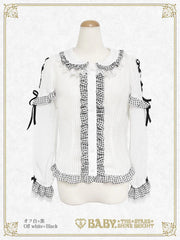 B49BL425 Fluffy Gingham Heart Blouse