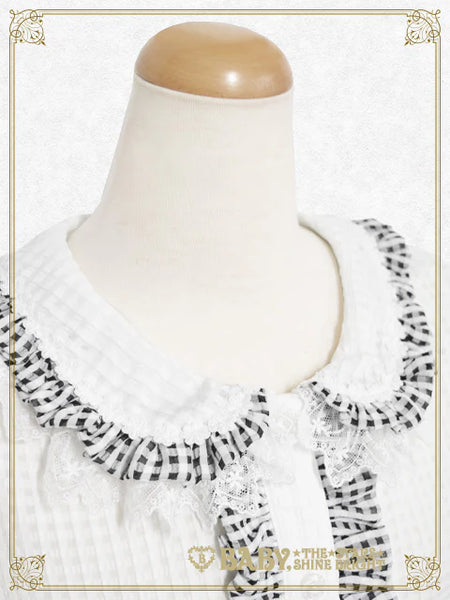 B49BL425 Fluffy Gingham Heart Blouse