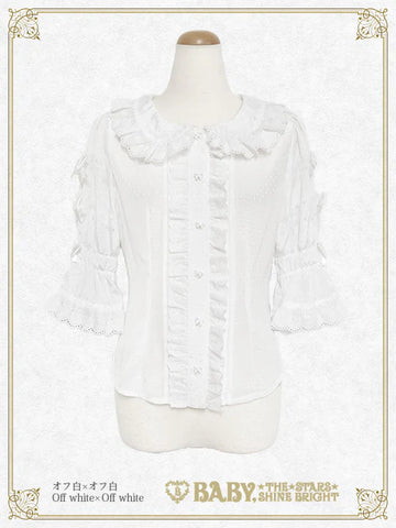 B49BL439 Sweetheart Parfaiteria Dot Tulle Blouse