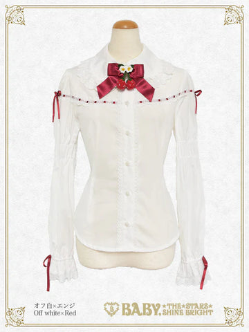B49BL443 Swinging Strawberry Garden Blouse