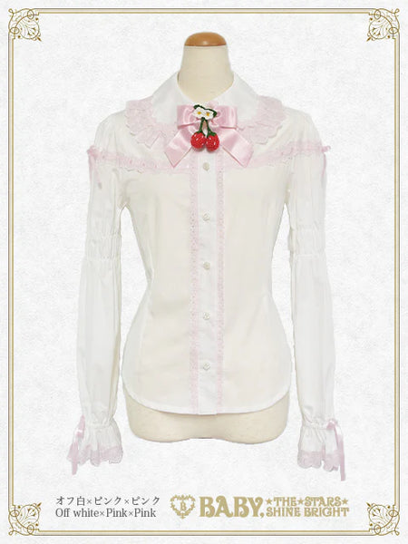 B49BL443 Swinging Strawberry Garden Blouse