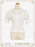 B49BL457 Mini Ribbon Half-Sleeve Blouse