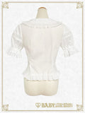 B49BL457 Mini Ribbon Half-Sleeve Blouse