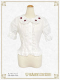 B49BL457 Mini Ribbon Half-Sleeve Blouse