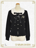 B49CD104 Fur Collar Pearl Cardigan
