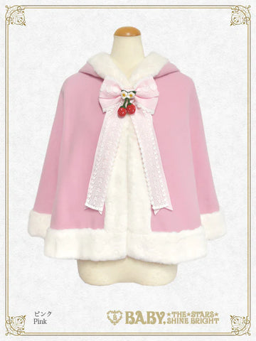 [BUILD-TO-ORDER][PRE-ORDER] B49CP341 Swinging Strawberry Bunny Ears Fur Cape