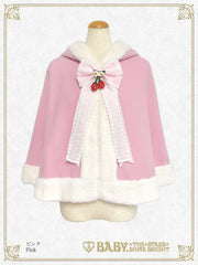[BUILD-TO-ORDER][PRE-ORDER] B49CP341 Swinging Strawberry Bunny Ears Fur Cape