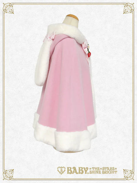 [BUILD-TO-ORDER][PRE-ORDER] B49CP341 Swinging Strawberry Bunny Ears Fur Cape