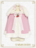 [BUILD-TO-ORDER][PRE-ORDER] B49CP341 Swinging Strawberry Bunny Ears Fur Cape