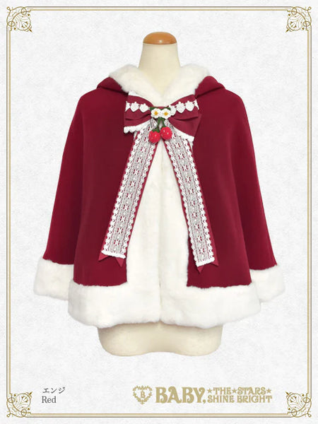 [BUILD-TO-ORDER][PRE-ORDER] B49CP341 Swinging Strawberry Bunny Ears Fur Cape