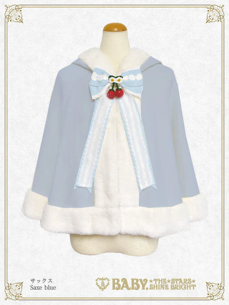 [BUILD-TO-ORDER][PRE-ORDER] B49CP341 Swinging Strawberry Bunny Ears Fur Cape
