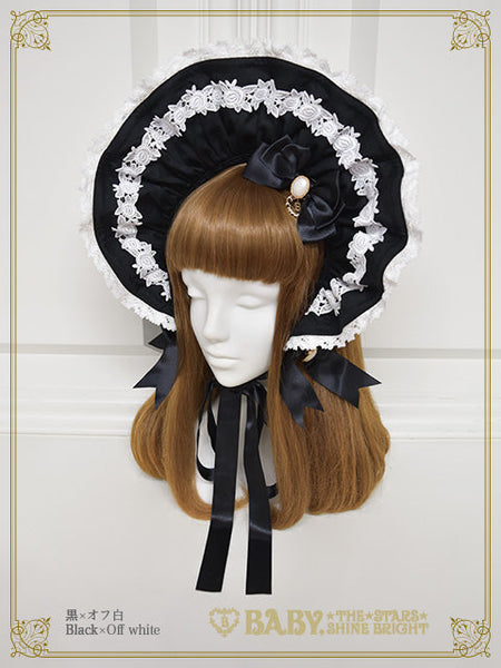 B49HA716 Rose Lace Rococo Bonnet