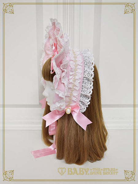 B49HA716 Rose Lace Rococo Bonnet