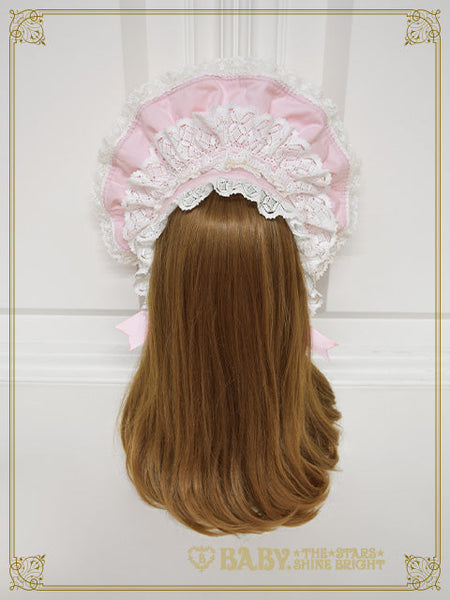 B49HA716 Rose Lace Rococo Bonnet