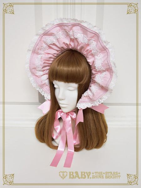 B49HA716 Rose Lace Rococo Bonnet