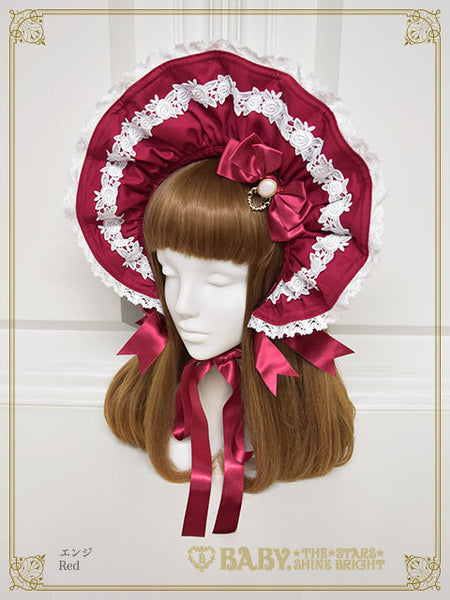 B49HA716 Rose Lace Rococo Bonnet