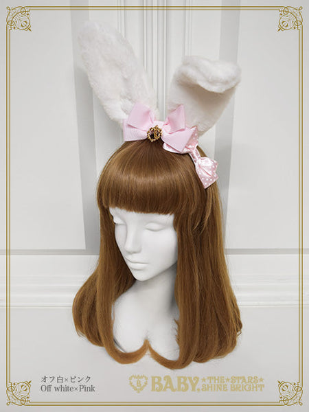 B49HA753 Bunny Ears Fur Headbow