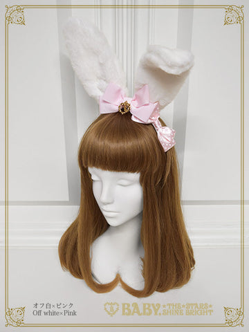 B49HA753 Bunny Ears Fur Headbow