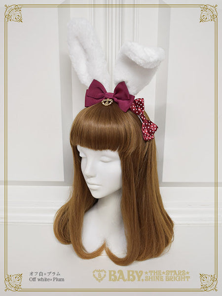 B49HA753 Bunny Ears Fur Headbow