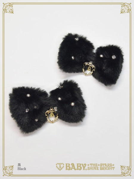 B49HA757 Fairy Fur Ribbon Clip