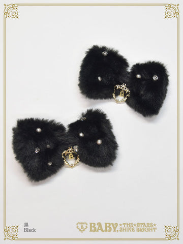 B49HA757 Fairy Fur Ribbon Clip