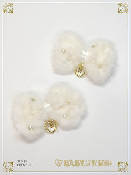 B49HA757 Fairy Fur Ribbon Clip