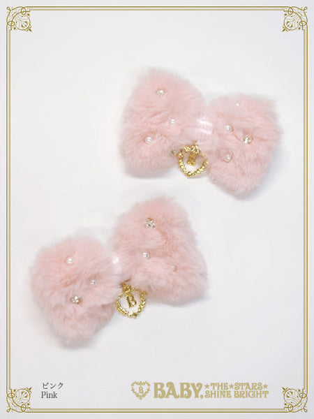 B49HA757 Fairy Fur Ribbon Clip