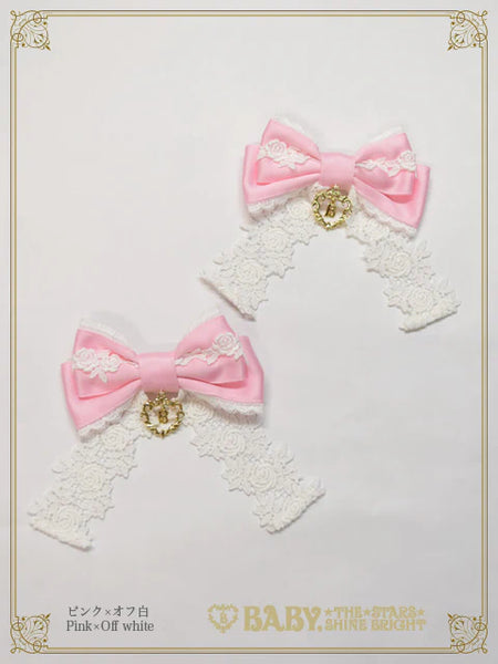 B49HA771 Rose Lace Swing Ribbon Clip