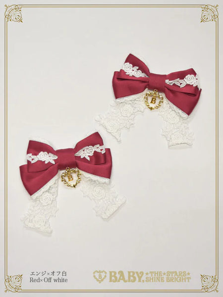 B49HA771 Rose Lace Swing Ribbon Clip