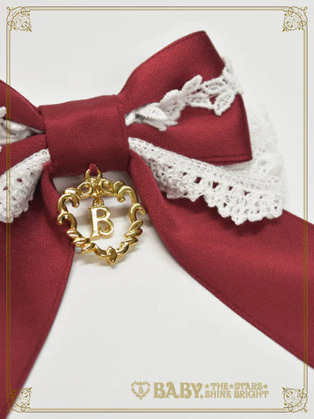 B49HA772 Rose Lace Dull Satin Ribbon Clip