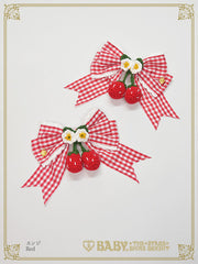 B49HA786 Swing Strawberry Gingham Ribbon Clip