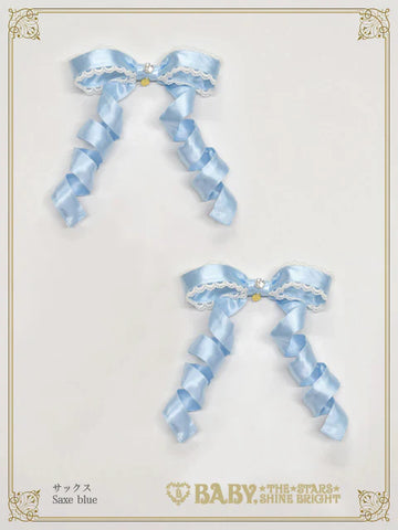 B49HA925 Eternal Ribbon Feathery Ribbon Clips