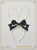 B49HA971 Milky Dot♡Bunny Ear Headband