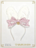B49HA971 Milky Dot♡Bunny Ear Headband