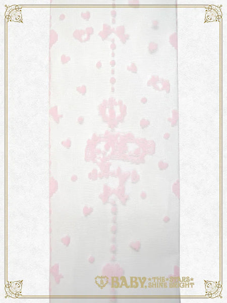 【BUILD-TO-ORDER RESERVATION】 B49HC817 Mariée de Kumya ♥～ Magic of Heart ＆ Ribbon See-Through Over Knee Socks