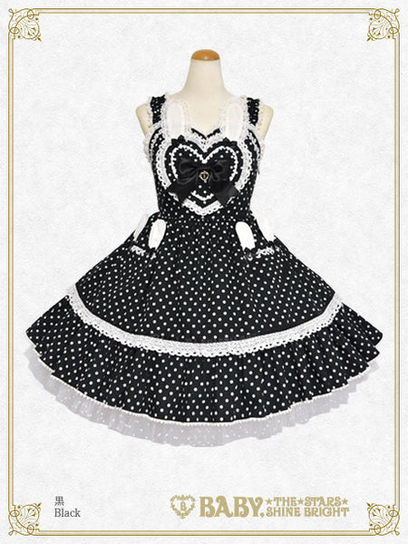 B49JS216 Milky Dot♡Rabbit Jumperskirt