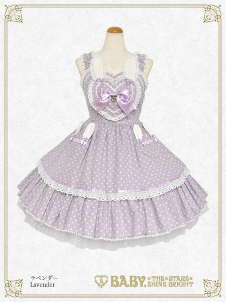 B49JS216 Milky Dot♡Rabbit Jumperskirt