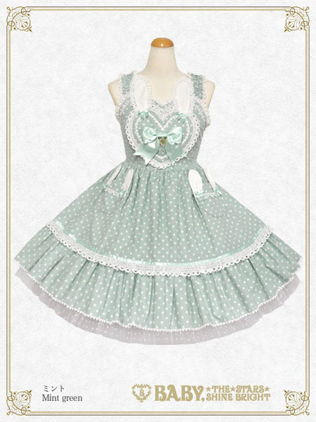 B49JS216 Milky Dot♡Rabbit Jumperskirt