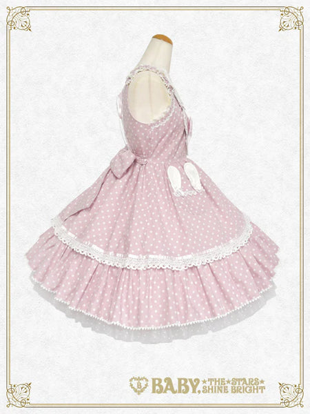 B49JS216 Milky Dot♡Rabbit Jumperskirt