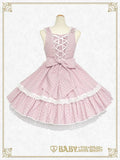 B49JS216 Milky Dot♡Rabbit Jumperskirt