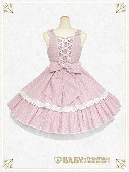 B49JS216 Milky Dot♡Rabbit Jumperskirt